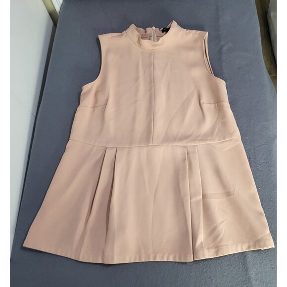 Ann Taylor Tops - Ann Taylor Sleeveless Mock Neck Tank Blouse with Pleats SZ Small Pinkish Beige